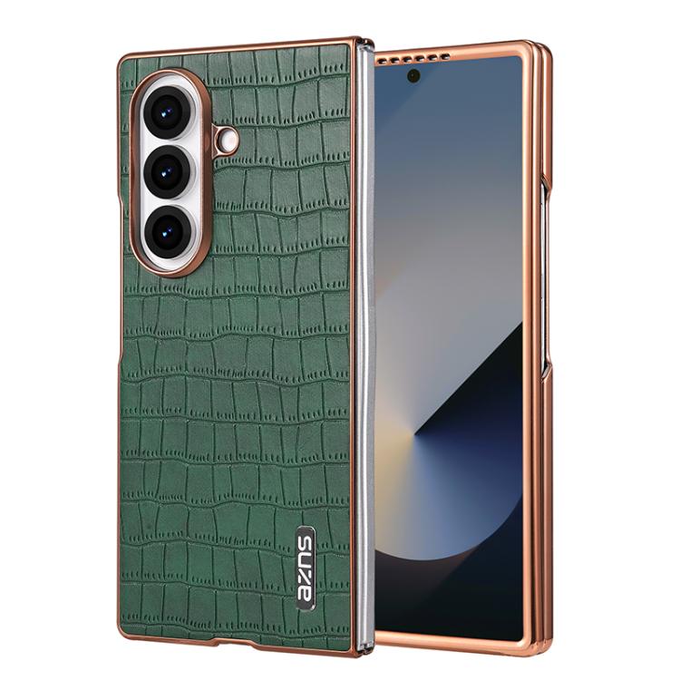 AZNS Electroplated Frame Crocodile Texture Full Coverage Phone Case