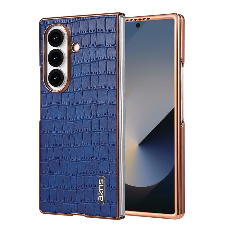 AZNS Electroplated Frame Crocodile Texture Full Coverage Phone Case