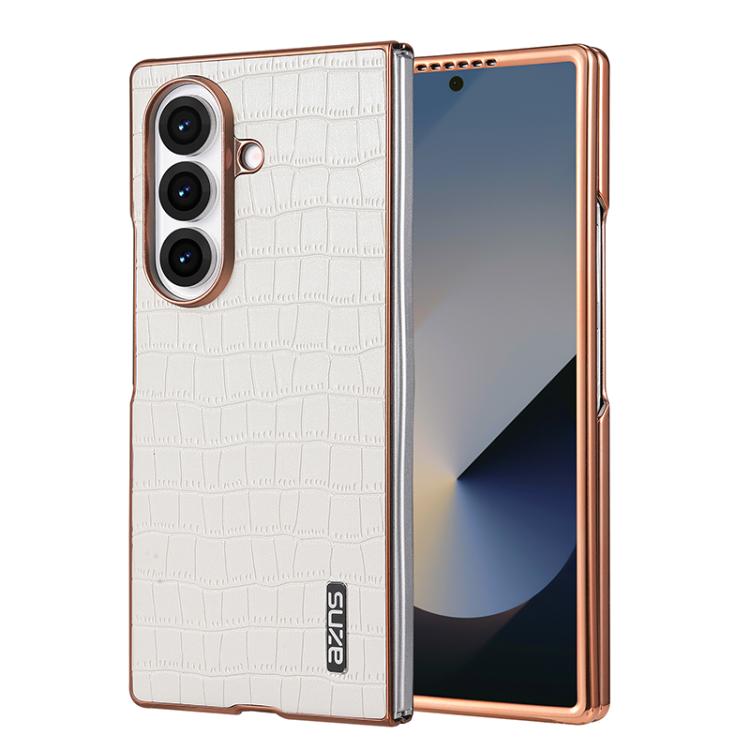 AZNS Electroplated Frame Crocodile Texture Full Coverage Phone Case