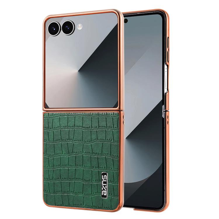 AZNS Electroplated Frame Crocodile Texture Full Coverage Phone Case