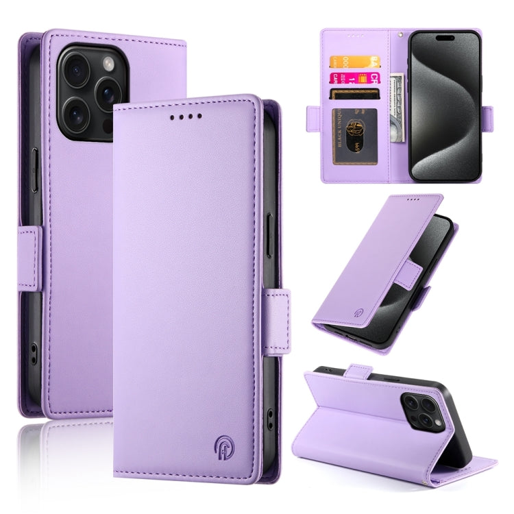 Side Buckle Magnetic Frosted Leather Phone Case, For iPhone 15 Pro Max, For iPhone 15 Pro, For iPhone 15 Plus