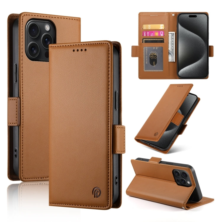 Side Buckle Magnetic Frosted Leather Phone Case, For iPhone 15 Pro Max, For iPhone 15 Pro, For iPhone 15 Plus