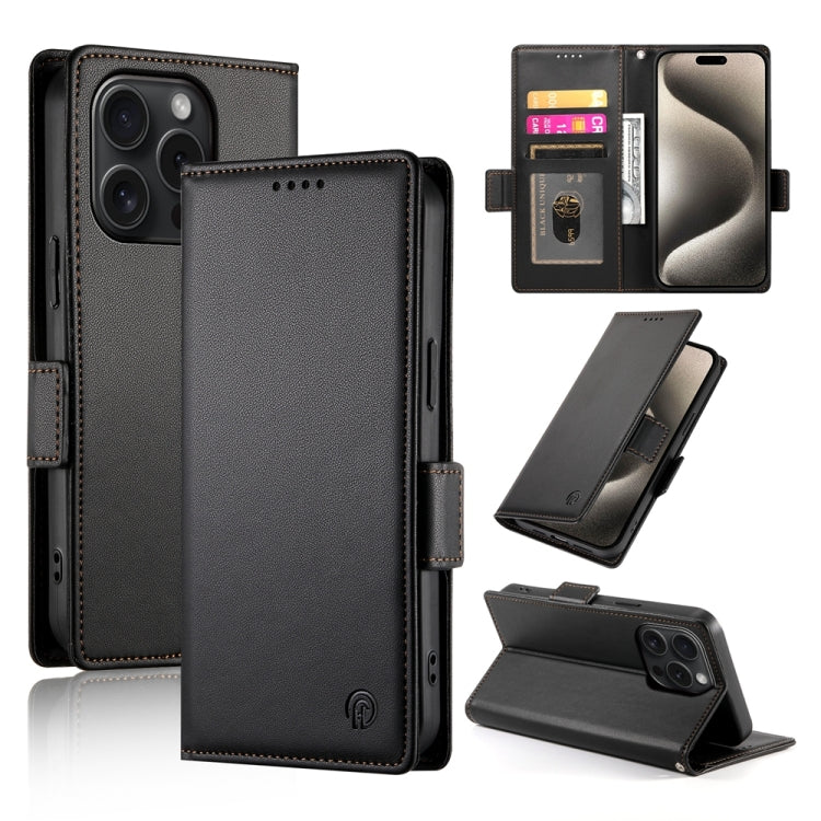 Side Buckle Magnetic Frosted Leather Phone Case, For iPhone 15 Pro Max, For iPhone 15 Pro, For iPhone 15 Plus