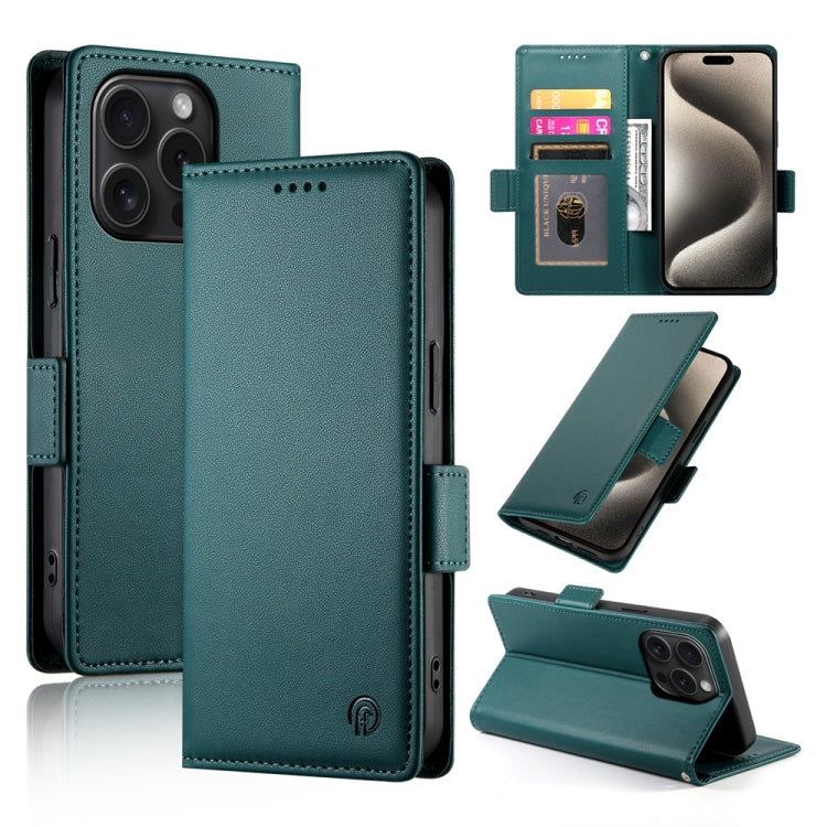 Side Buckle Magnetic Frosted Leather Phone Case, For iPhone 15 Pro Max, For iPhone 15 Pro, For iPhone 15 Plus