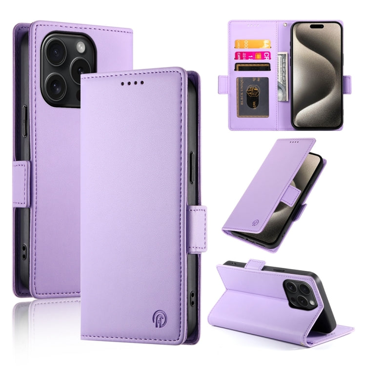 Side Buckle Magnetic Frosted Leather Phone Case, For iPhone 15 Pro Max, For iPhone 15 Pro, For iPhone 15 Plus