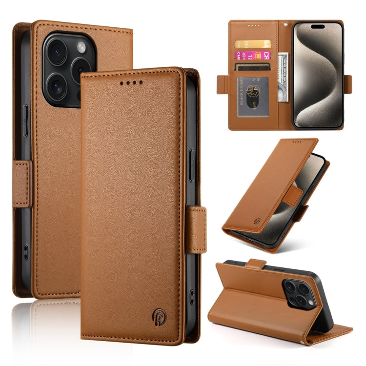 Side Buckle Magnetic Frosted Leather Phone Case, For iPhone 15 Pro Max, For iPhone 15 Pro, For iPhone 15 Plus
