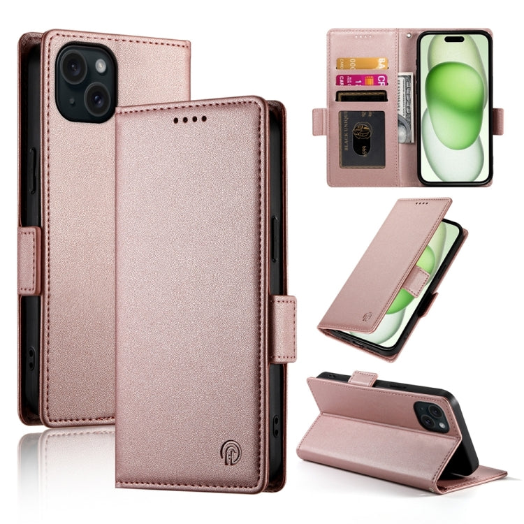 Side Buckle Magnetic Frosted Leather Phone Case, For iPhone 15 Pro Max, For iPhone 15 Pro, For iPhone 15 Plus