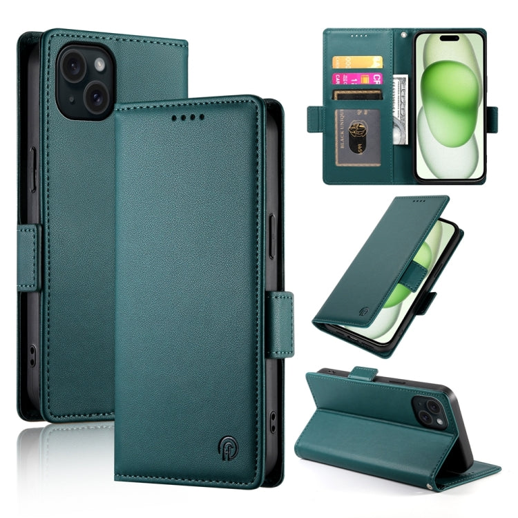 Side Buckle Magnetic Frosted Leather Phone Case, For iPhone 15 Pro Max, For iPhone 15 Pro, For iPhone 15 Plus