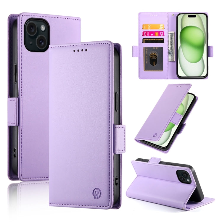 Side Buckle Magnetic Frosted Leather Phone Case, For iPhone 15 Pro Max, For iPhone 15 Pro, For iPhone 15 Plus