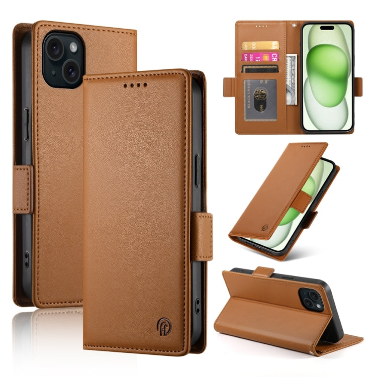 Side Buckle Magnetic Frosted Leather Phone Case, For iPhone 15 Pro Max, For iPhone 15 Pro, For iPhone 15 Plus