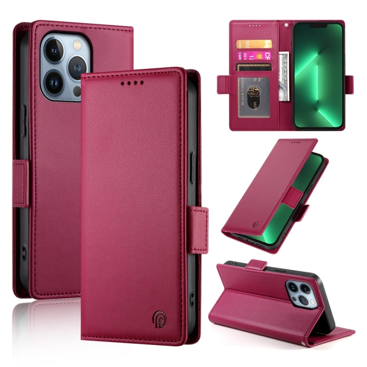 Side Buckle Magnetic Frosted Leather Phone Case, For iPhone 13 Pro, For iPhone 13, For iPhone 13 mini