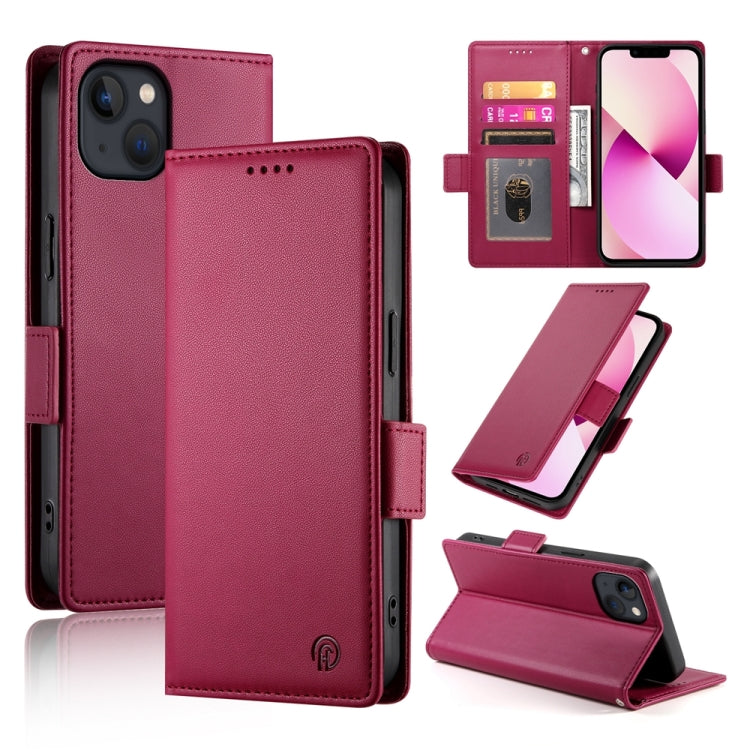 Side Buckle Magnetic Frosted Leather Phone Case, For iPhone 13 Pro, For iPhone 13, For iPhone 13 mini