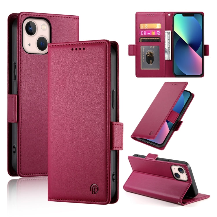 Side Buckle Magnetic Frosted Leather Phone Case, For iPhone 13 Pro, For iPhone 13, For iPhone 13 mini