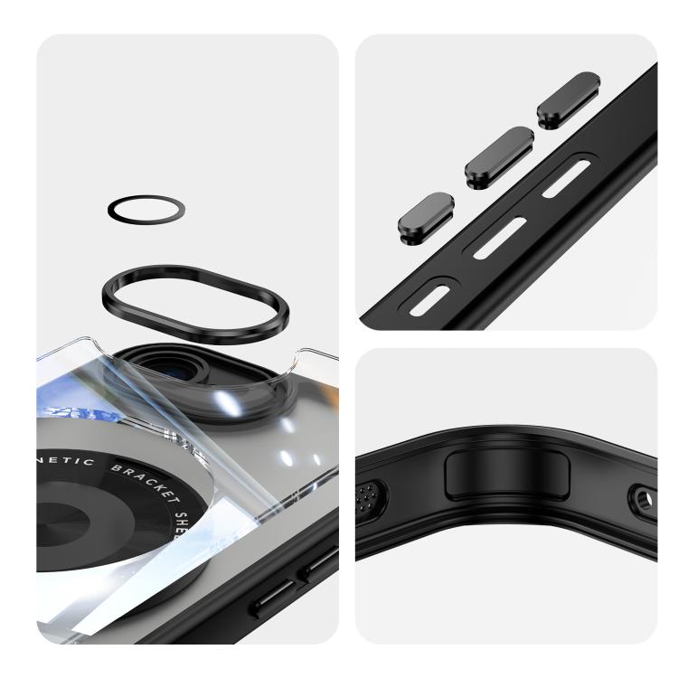 360 Holder Magsafe Acrylic Hybrid TPU Phone Case, For iPhone 16e, For iPhone 16 Pro Max, For iPhone 16 Pro, For iPhone 16 Plus