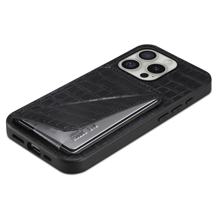 Imitation Crocodile Leather Back Phone Case with Holder