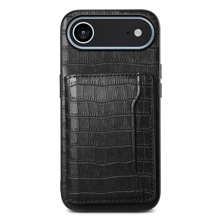 Crocodile Texture Card Bag Design Full Coverage Phone Case, For iPhone 17 Pro Max, For iPhone 17 Pro, For iPhone 17, For iPhone 17 Air