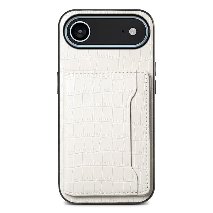 Crocodile Texture Card Bag Design Full Coverage Phone Case, For iPhone 17 Pro Max, For iPhone 17 Pro, For iPhone 17, For iPhone 17 Air