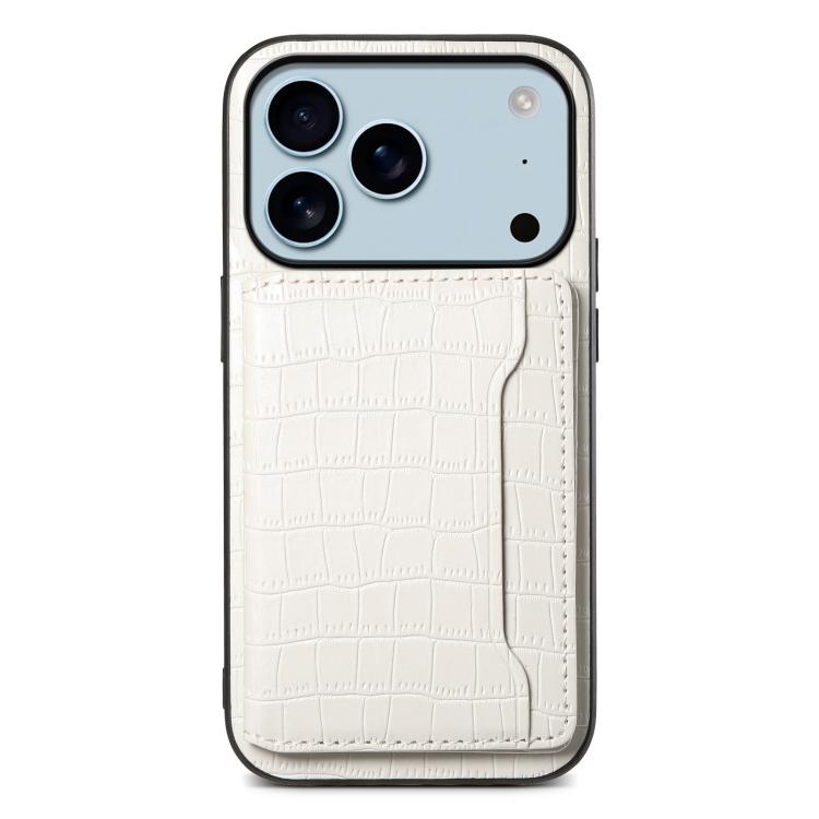 Crocodile Texture Card Bag Design Full Coverage Phone Case, For iPhone 17 Pro Max, For iPhone 17 Pro, For iPhone 17, For iPhone 17 Air
