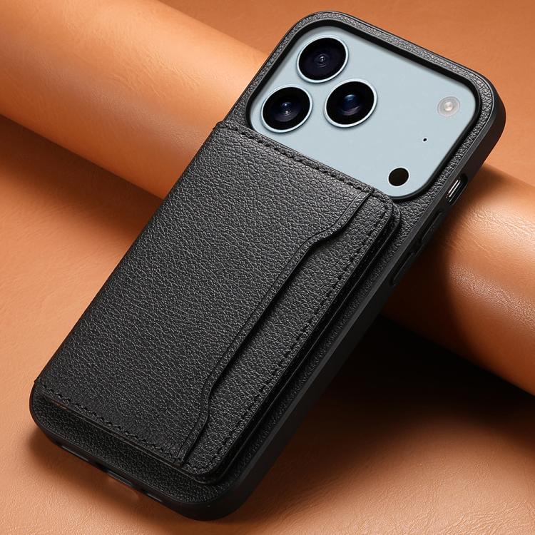 Calf Texture Card Bag Design Full Coverage Phone Case, For iPhone 17 Pro Max, For iPhone 17 Pro, For iPhone 17, For iPhone 17 Air, For iPhone 16 Pro Max, For iPhone 16 Pro