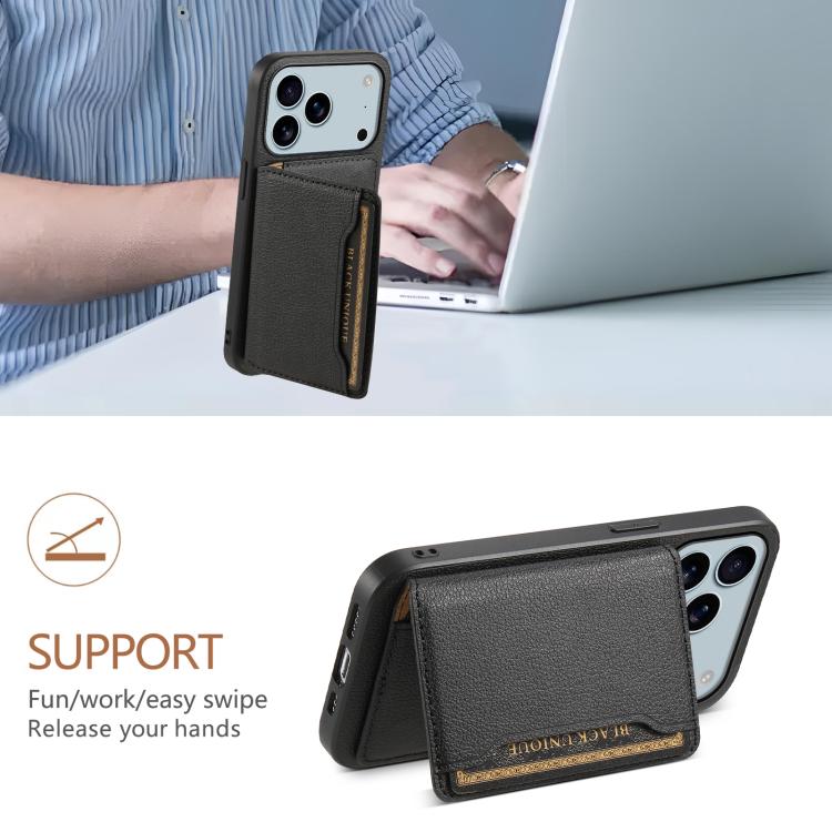 Calf Texture Card Bag Design Full Coverage Phone Case, For iPhone 17 Pro Max, For iPhone 17 Pro, For iPhone 17, For iPhone 17 Air, For iPhone 16 Pro Max, For iPhone 16 Pro