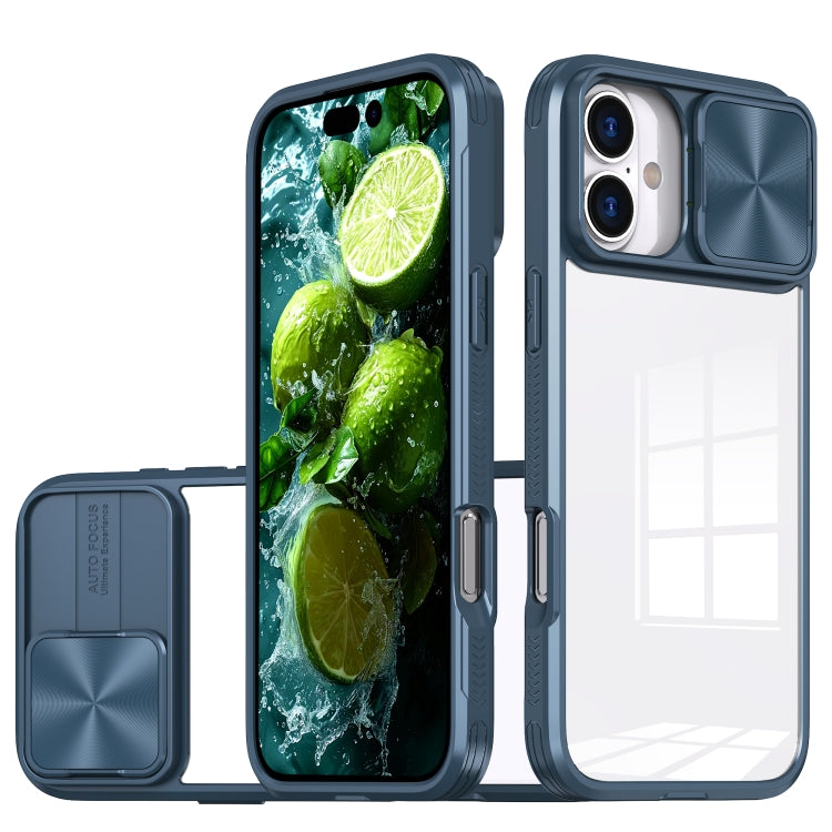 Sliding Camshield Acrylic Hybrid TPU Phone Case, For iPhone 16 Pro Max, For iPhone 16 Pro, For iPhone 16 Plus