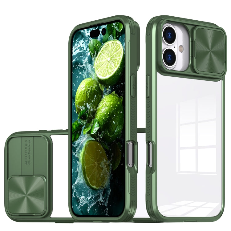 Sliding Camshield Acrylic Hybrid TPU Phone Case, For iPhone 16 Pro Max, For iPhone 16 Pro, For iPhone 16 Plus