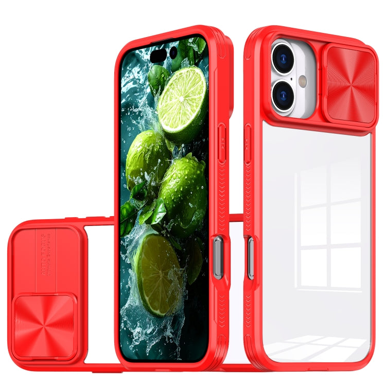 Sliding Camshield Acrylic Hybrid TPU Phone Case, For iPhone 16 Pro Max, For iPhone 16 Pro, For iPhone 16 Plus