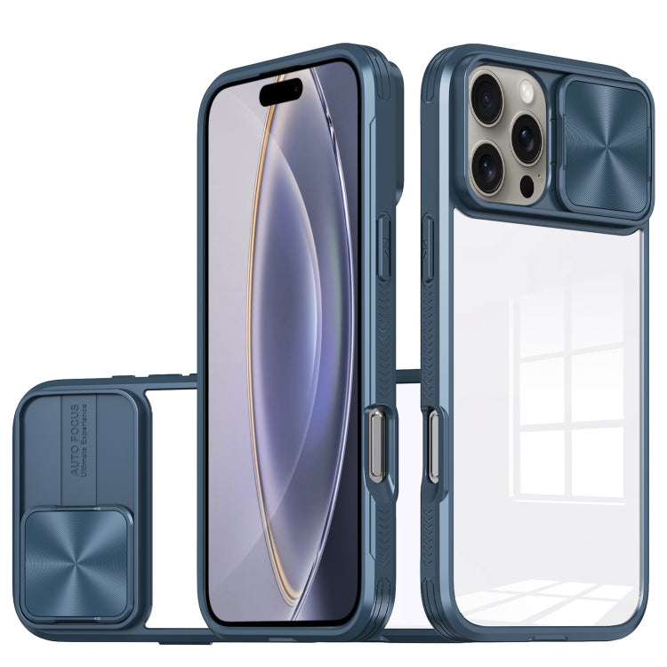 Sliding Camshield Acrylic Hybrid TPU Phone Case, For iPhone 16 Pro Max, For iPhone 16 Pro, For iPhone 16 Plus