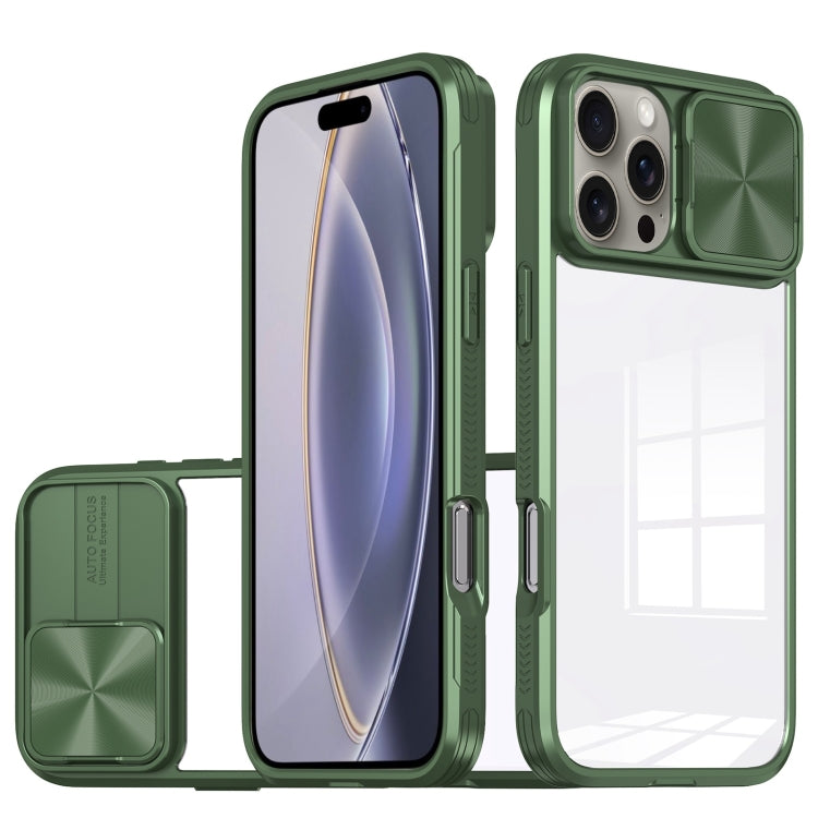 Sliding Camshield Acrylic Hybrid TPU Phone Case, For iPhone 16 Pro Max, For iPhone 16 Pro, For iPhone 16 Plus
