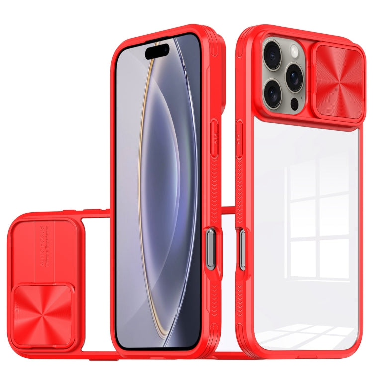 Sliding Camshield Acrylic Hybrid TPU Phone Case, For iPhone 16 Pro Max, For iPhone 16 Pro, For iPhone 16 Plus