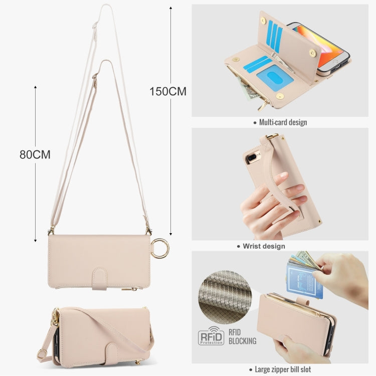 Crossbody Ring Multifunctional Wallet Leather Phone Case, For iPhone 7 / 8 / SE 2022, For iPhone 13 Pro Max, For iPhone 13 Pro