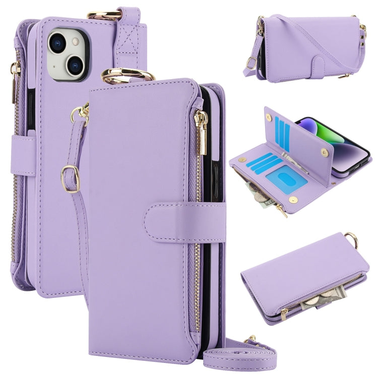 Crossbody Ring Multifunctional Wallet Leather Phone Case, For iPhone 13, For iPhone 13 mini, For iPhone 12 / 12 Pro