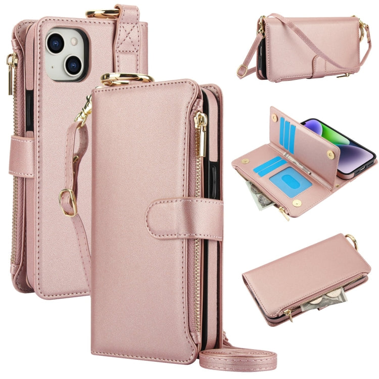 Crossbody Ring Multifunctional Wallet Leather Phone Case, For iPhone 13, For iPhone 13 mini, For iPhone 12 / 12 Pro