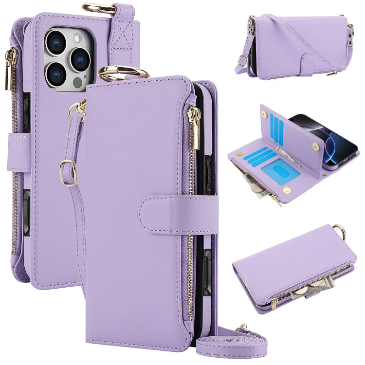 Crossbody Ring Multifunctional Wallet Leather Phone Case, For iPhone 16 Pro Max, For iPhone 16 Pro, For iPhone 16 Plus