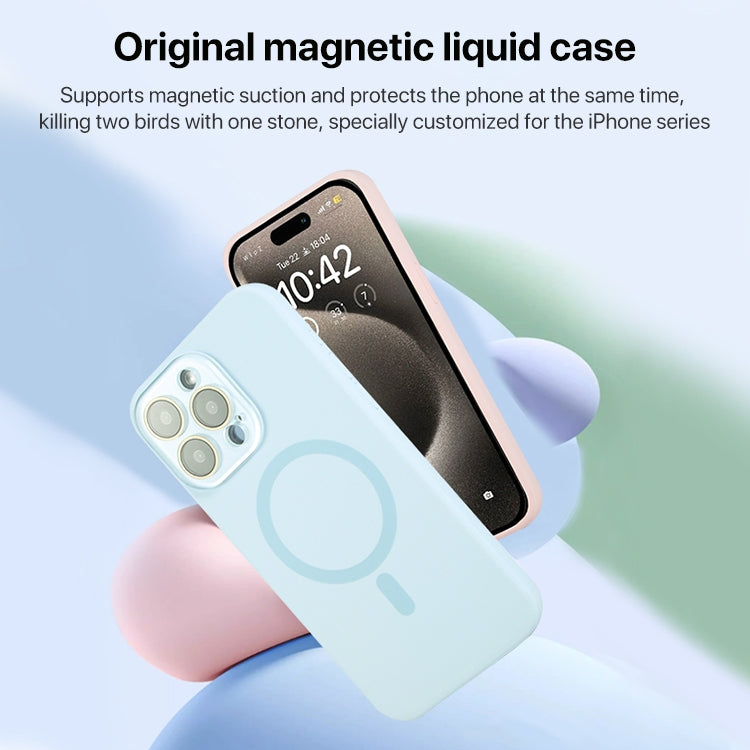 Liquid Silicone MagSafe Full Coverage Phone Case with Lens Film, For iPhone 13 Pro, For iPhone 13, For iPhone 12, For iPhone 12 Pro Max