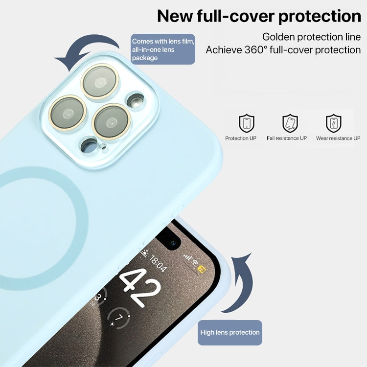 Liquid Silicone MagSafe Full Coverage Phone Case with Lens Film, For iPhone 13 Pro, For iPhone 13, For iPhone 12, For iPhone 12 Pro Max