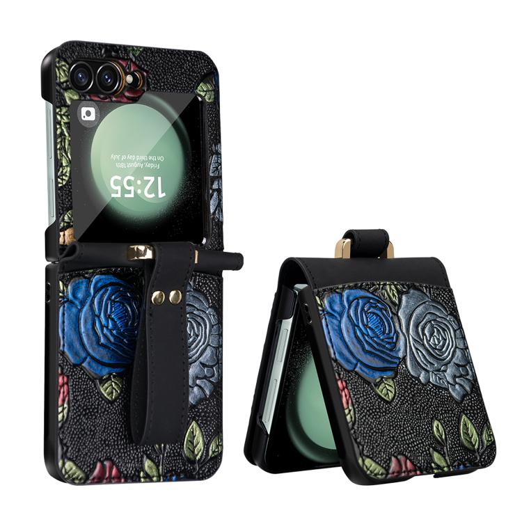 VIETAO Integrated Embossed Pattern Full Coverage Phone Case with Wrist Strap