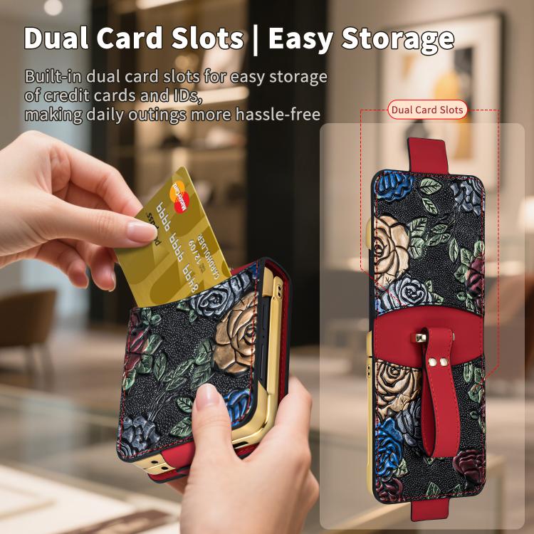 VIETAO Integrated Embossed Pattern Full Coverage Phone Case with Wrist Strap