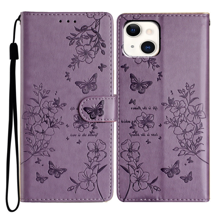 Butterflies and Flowers Leather Phone Case