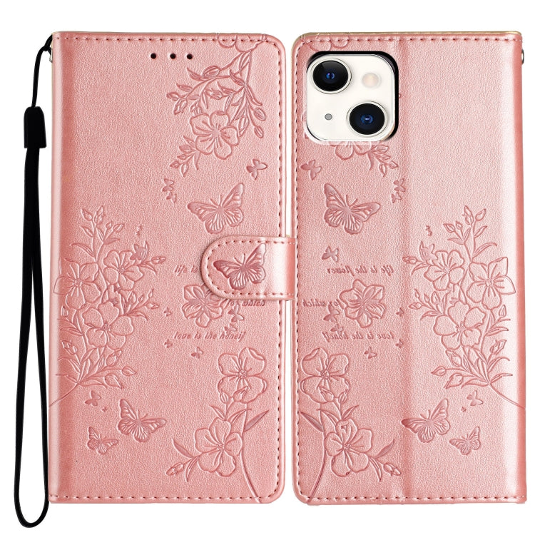 Butterflies and Flowers Leather Phone Case