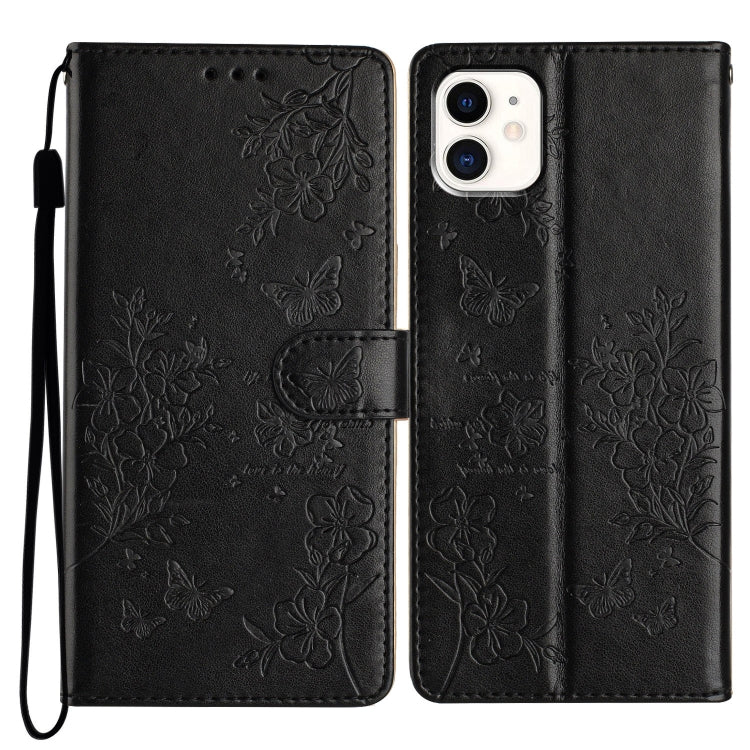 Butterflies and Flowers Leather Phone Case, For iPhone 12 mini, For iPhone 11 Pro Max, For iPhone 11, For iPhone 11 Pro