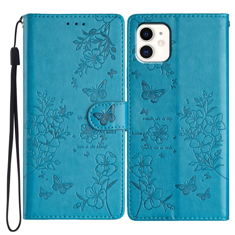 Butterflies and Flowers Leather Phone Case, For iPhone 12 mini, For iPhone 11 Pro Max, For iPhone 11, For iPhone 11 Pro