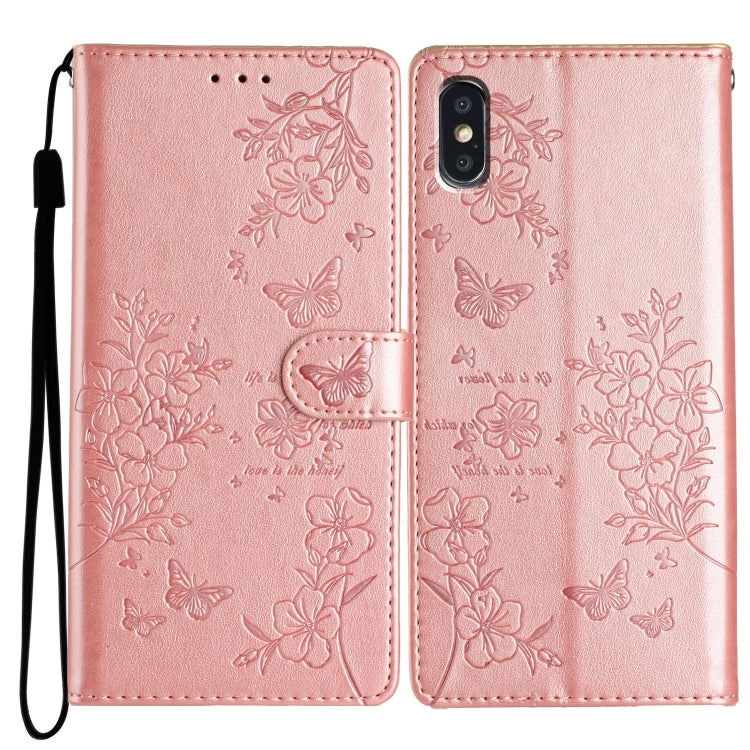 Butterflies and Flowers Leather Phone Case