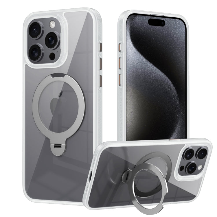 Transparent MagSafe Magnetic Rotating Ring Holder Phone Case, For iPhone 16 Pro Max, For iPhone 16 Pro, For iPhone 16 Plus, For iPhone 16, For iPhone 15 Pro Max, For iPhone 15 Pro