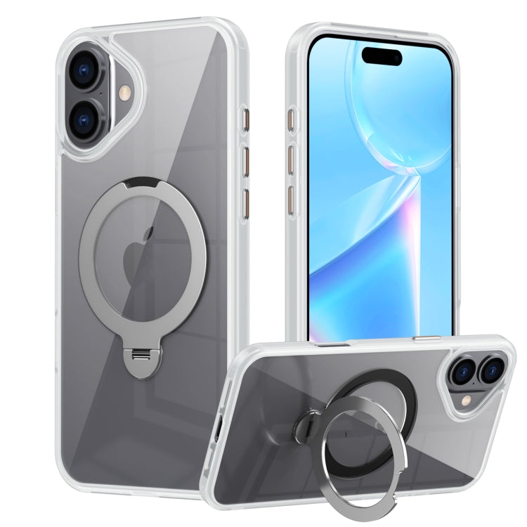 Transparent MagSafe Magnetic Rotating Ring Holder Phone Case, For iPhone 16 Pro Max, For iPhone 16 Pro, For iPhone 16 Plus, For iPhone 16, For iPhone 15 Pro Max, For iPhone 15 Pro