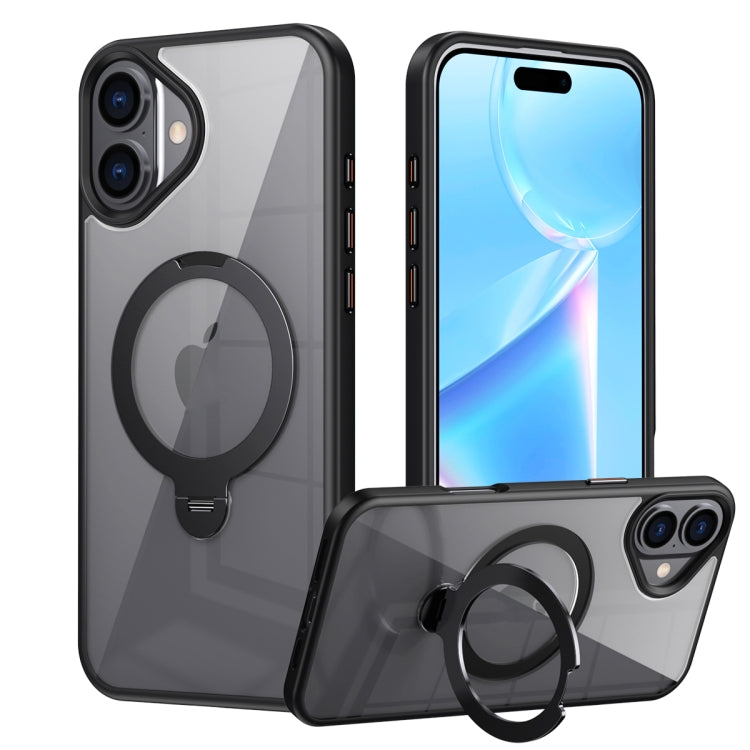 Transparent MagSafe Magnetic Rotating Ring Holder Phone Case, For iPhone 16 Pro Max, For iPhone 16 Pro, For iPhone 16 Plus, For iPhone 16, For iPhone 15 Pro Max, For iPhone 15 Pro