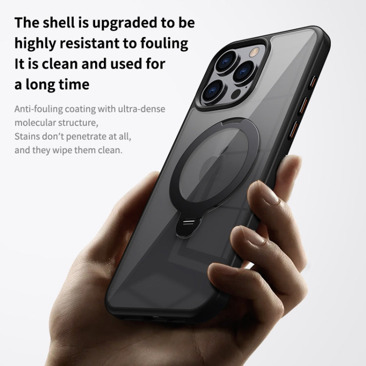 Transparent MagSafe Magnetic Rotating Ring Holder Phone Case, For iPhone 16 Pro Max, For iPhone 16 Pro, For iPhone 16 Plus, For iPhone 16, For iPhone 15 Pro Max, For iPhone 15 Pro