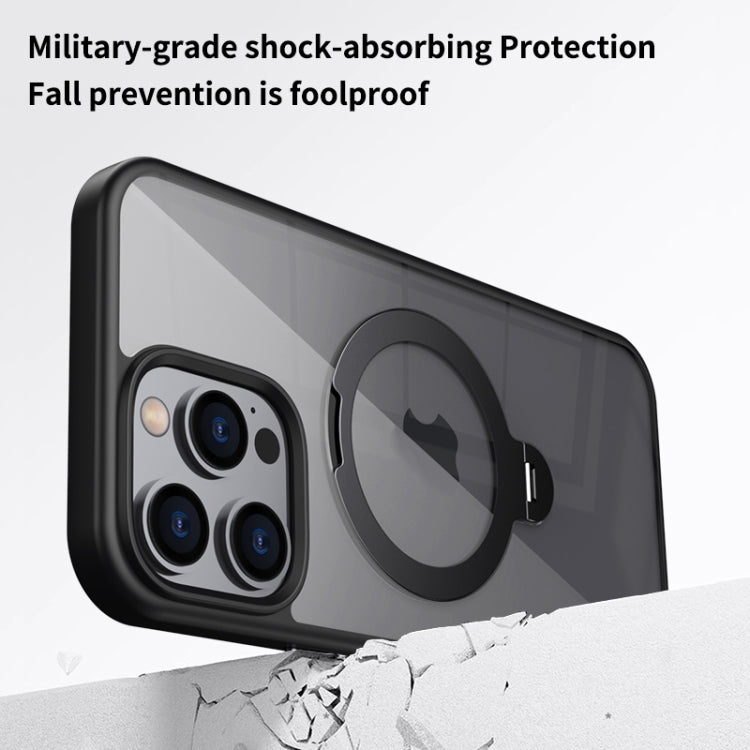 Transparent MagSafe Magnetic Rotating Ring Holder Phone Case, For iPhone 16 Pro Max, For iPhone 16 Pro, For iPhone 16 Plus, For iPhone 16, For iPhone 15 Pro Max, For iPhone 15 Pro