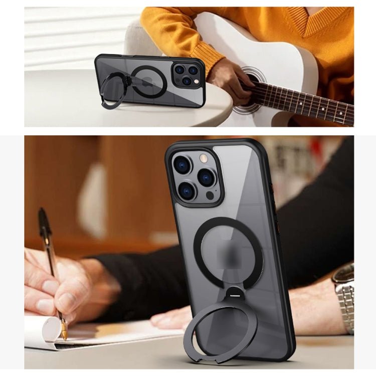 Transparent MagSafe Magnetic Rotating Ring Holder Phone Case, For iPhone 16 Pro Max, For iPhone 16 Pro, For iPhone 16 Plus, For iPhone 16, For iPhone 15 Pro Max, For iPhone 15 Pro