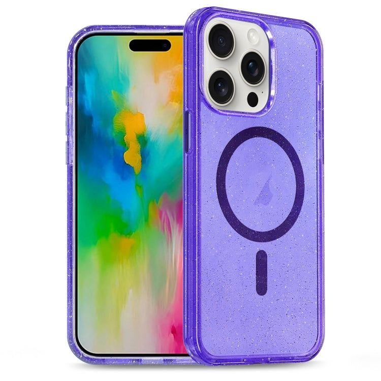 Glitter Powder TPU Hybrid PC MagSafe Phone Case, For iPhone 16 Pro Max, For iPhone 16 Pro, For iPhone 16 Plus, For iPhone 16